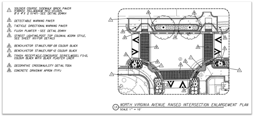100 percent final plan of N Virginia and Park intersection.