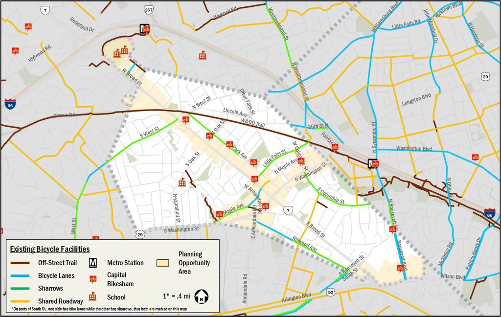 2025 Existing bicycle facilities map in the Bicycle Master Plan