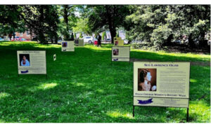 Posters for the Women's History Walk in Falls Church City