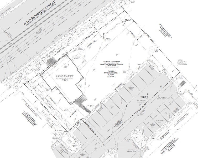 Site plan of historic property 258 N Washington St. FCC historic properties.