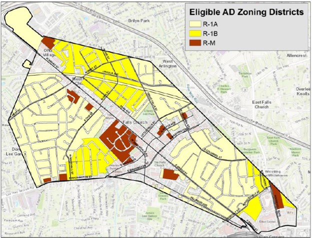 Map of R-1A, R-1B and R-M zones 