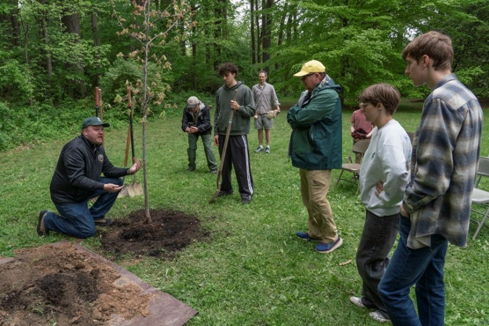 Arbor day tree planting in Falls Church