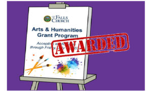 Arts and Humanities grant poster with Awarded stamp