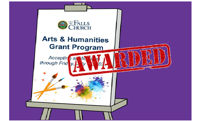 Arts and Humanities grant poster with Awarded stamp