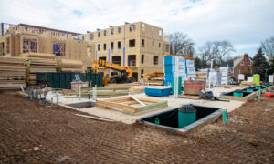 Photo of Lee Park townhomes construction site.