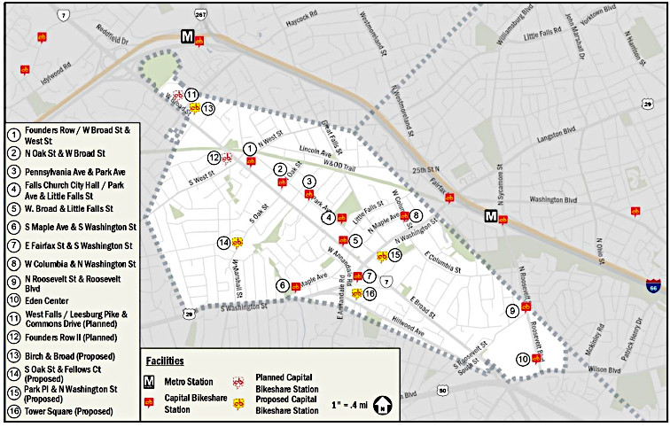 Map of Capital Bikeshare locations - existing, planned and proposed.