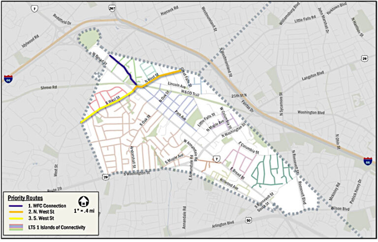 The East-West Connection – a Bicycle Route from the W&OD to Mustang Alley, and Other Updates to the Bicycle Master Plan