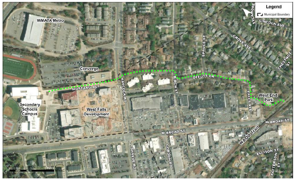 Bicycle master plan update - satellite image showing east-west connection