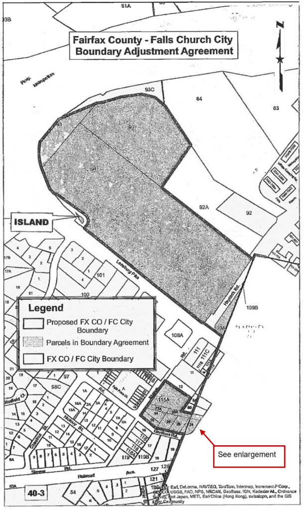 Map of land parcels in boundary adjustment agreement