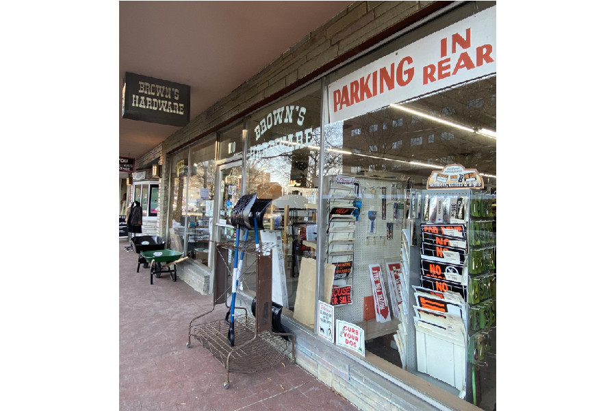 Browns Hardware store front feature image