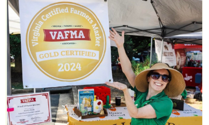 falls church farmers market award at the stand. feature image.