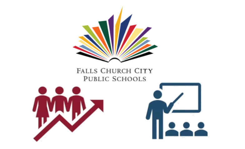 Falls Church City Schools logo, growth graphics