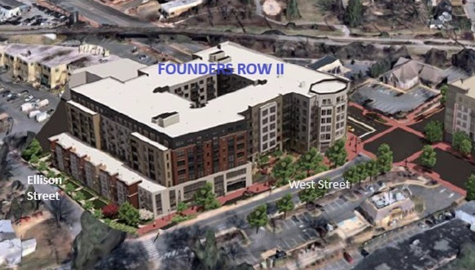 Rendition of an aerial view of Founders Row II