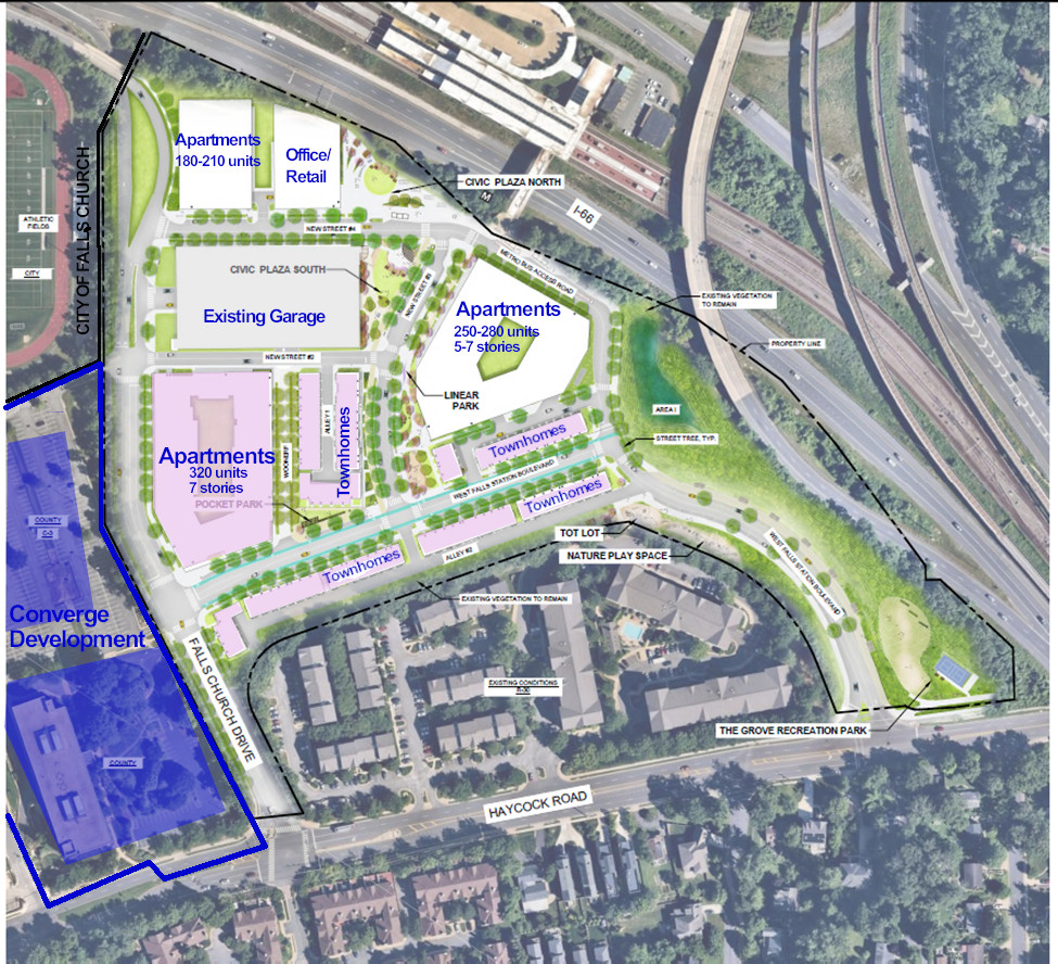 Site plan for WMATA West Falls development