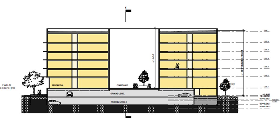 Cross section apartment building