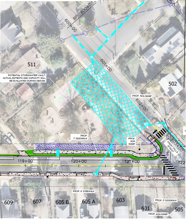 Lincoln Park stormwater vault location.