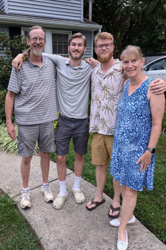 John Murphy, City Council candidate for the special election, Nov 2024. Photo with his two sons and wife.