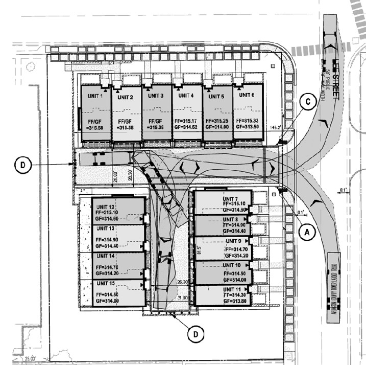 Lee Park II firetruck access plan.