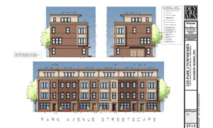 Lee Park II feature image showing architectural drawings of townhomes