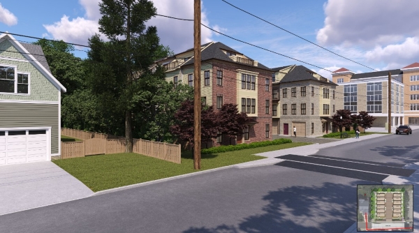 Madison Homes drawing of townhouse project on S Lee