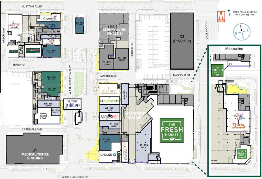 Map of new businesses in West Falls