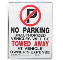 Parking requirements - no parking tow sign