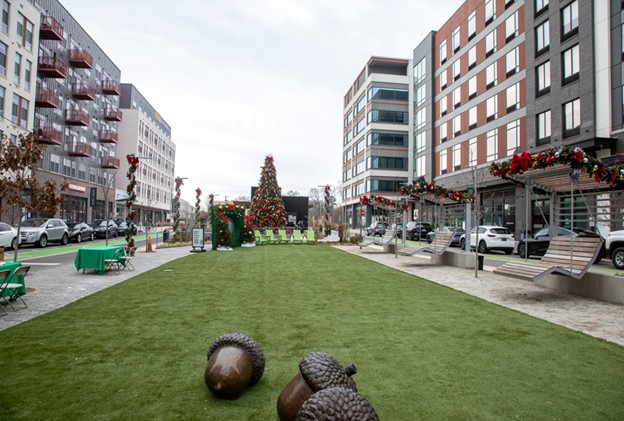 West Falls "park" with its large area of artificial turf.