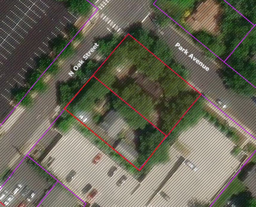 Satellite image of OakPark Townhomes location