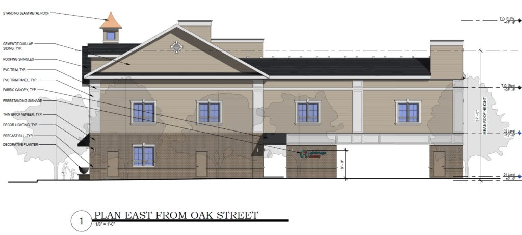 Oak Place architectural plans Oak St elevation