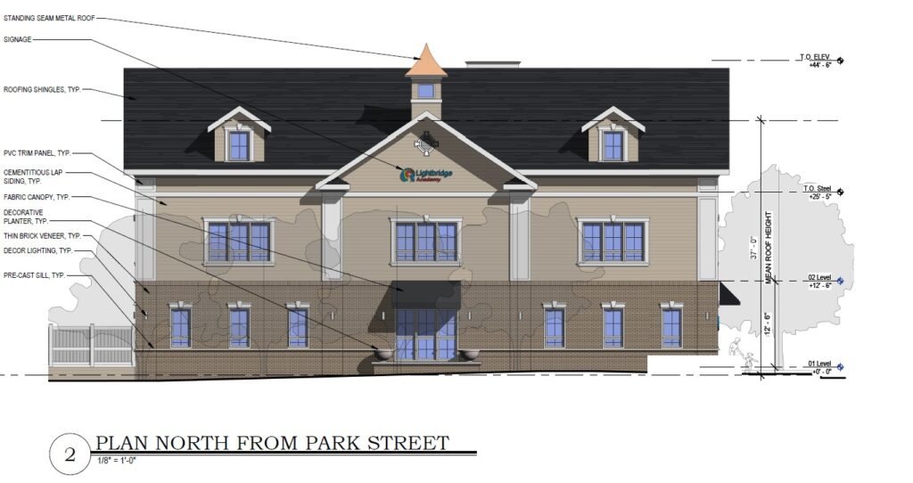 Oak Place architectural plans Park Ave elevation