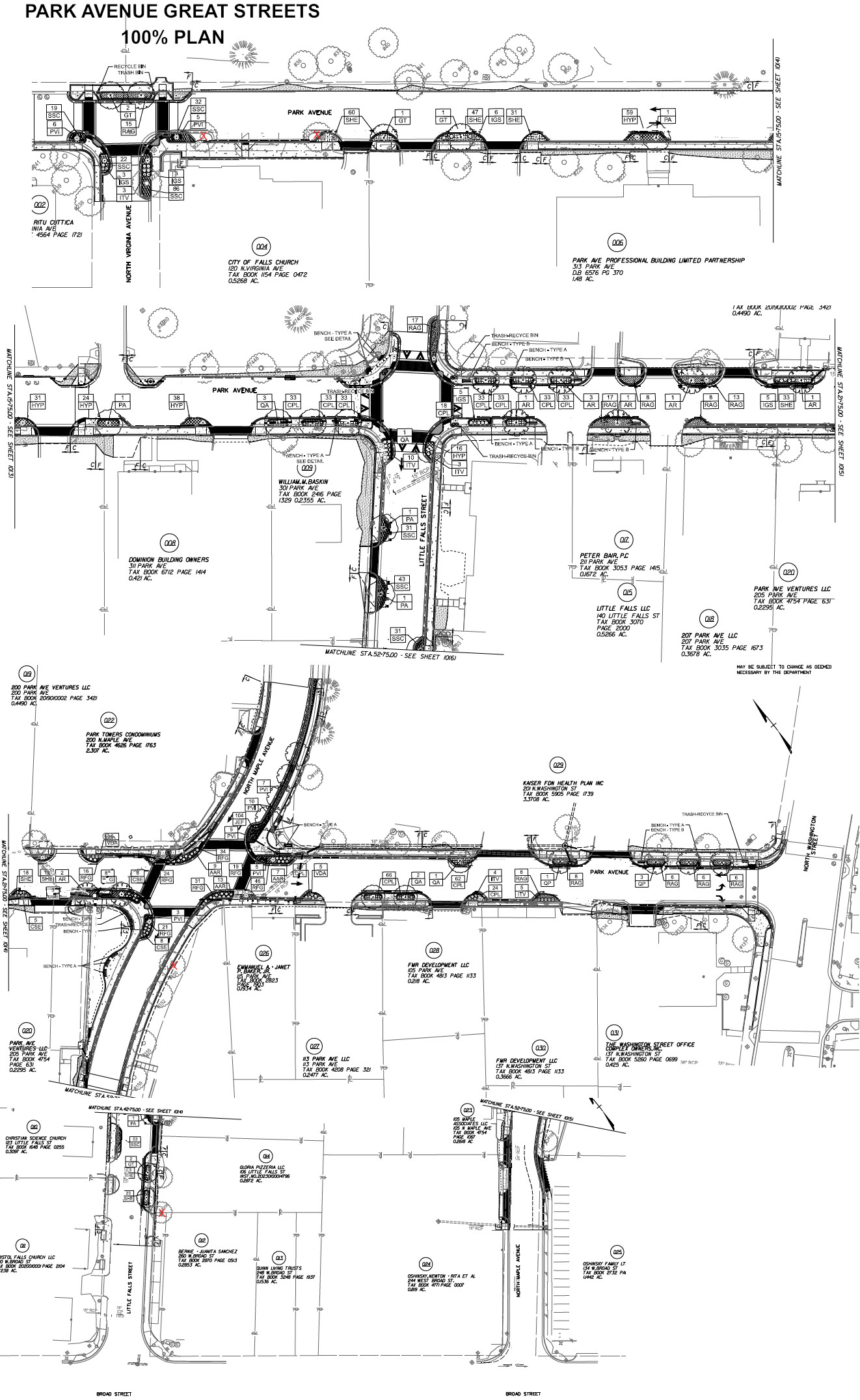 Park Avenue Great Streets Final Plan architectural drawings.