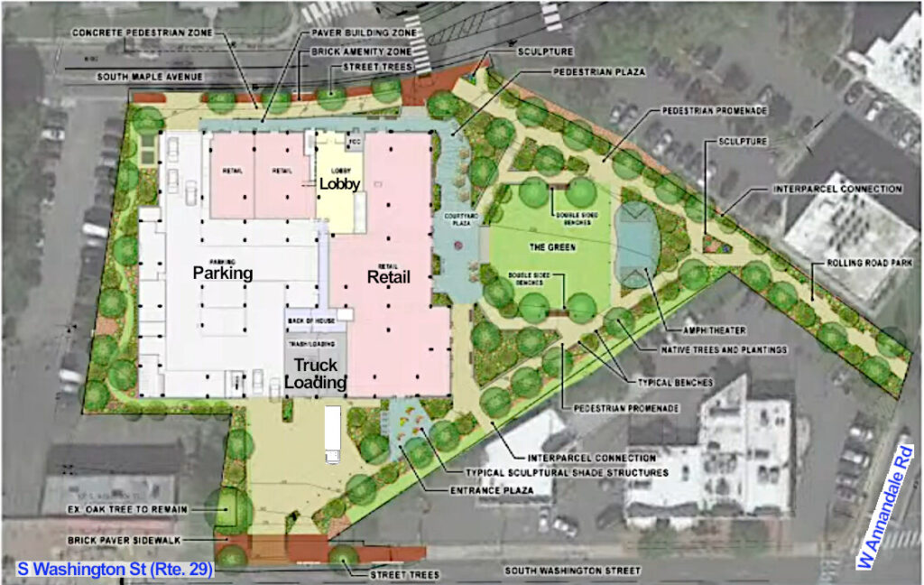 Quinn site pan showing loading dock on S Washington