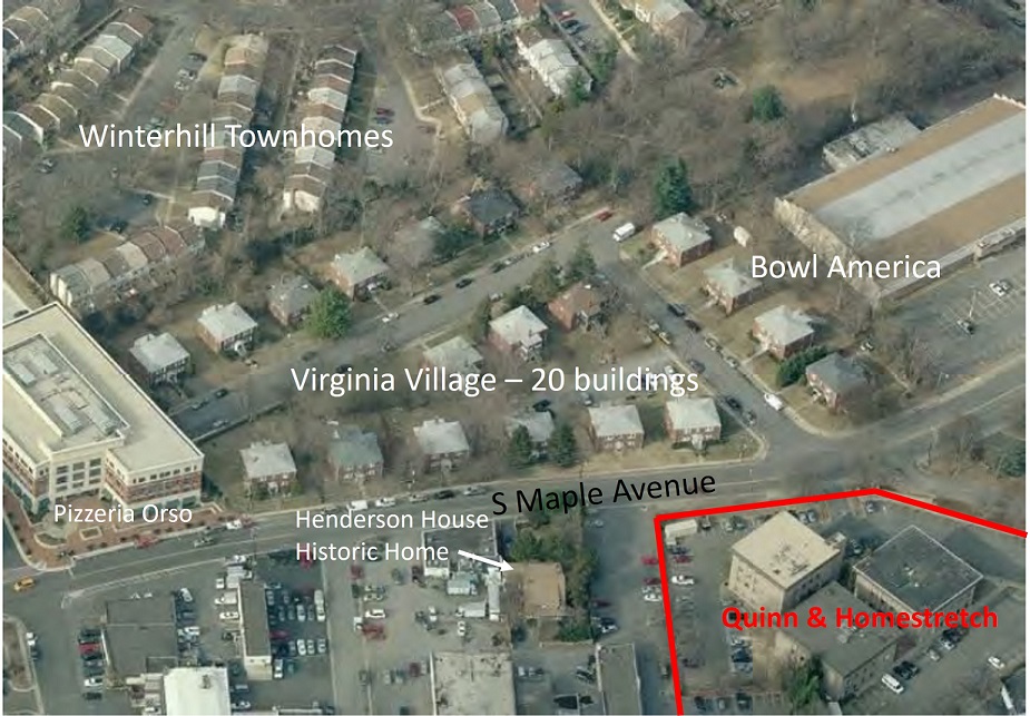 Aerial photo of the Quinn Homestretch neighborhood