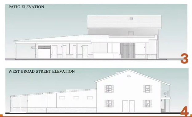 Stratford Gardens west and south elevations sketches