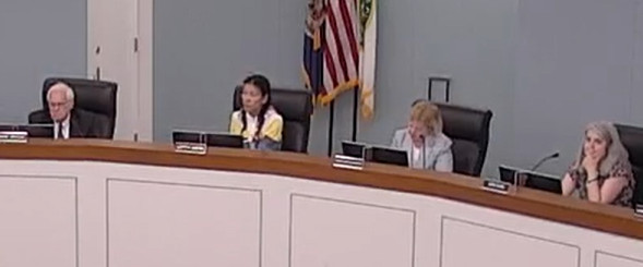 Snyder, Hardi, Hiscott and Flynn at council meeting