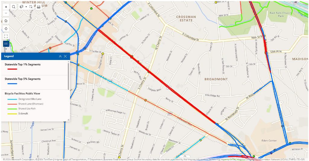 State priority routes including East Broad St