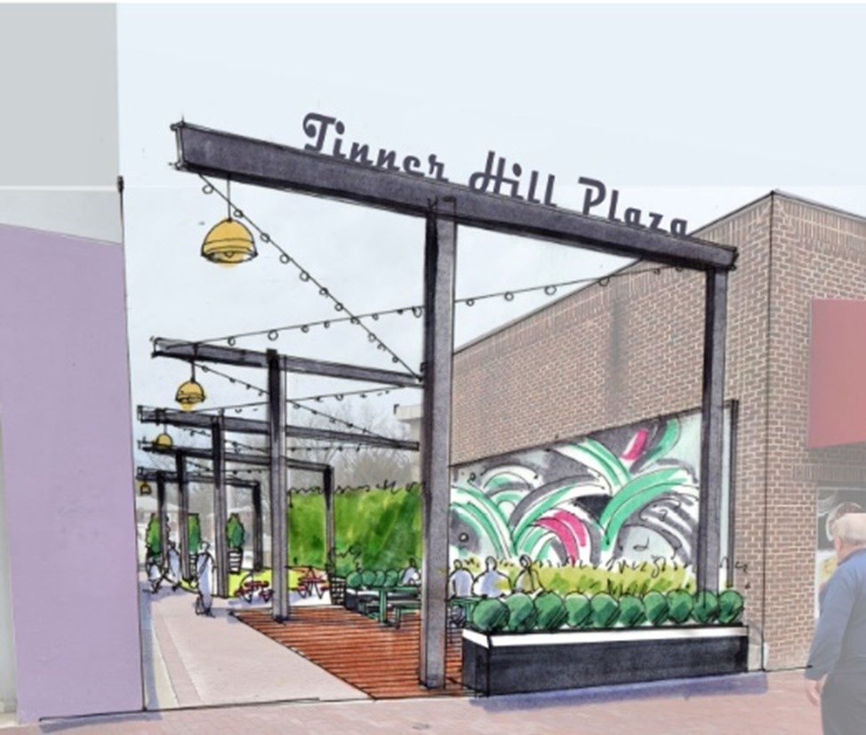 Design concept for the Tinner Hill Plaza parklet.