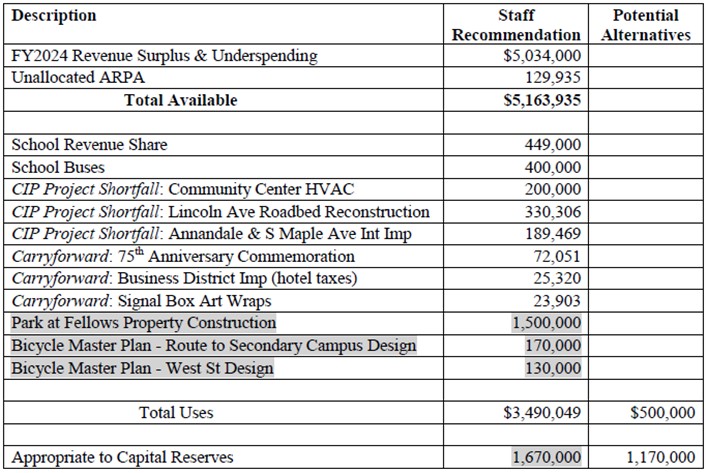 Final decision on usage of the FY2024 budget surplus