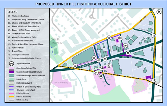 Final Tinner Hill Historic and Cultural District map.