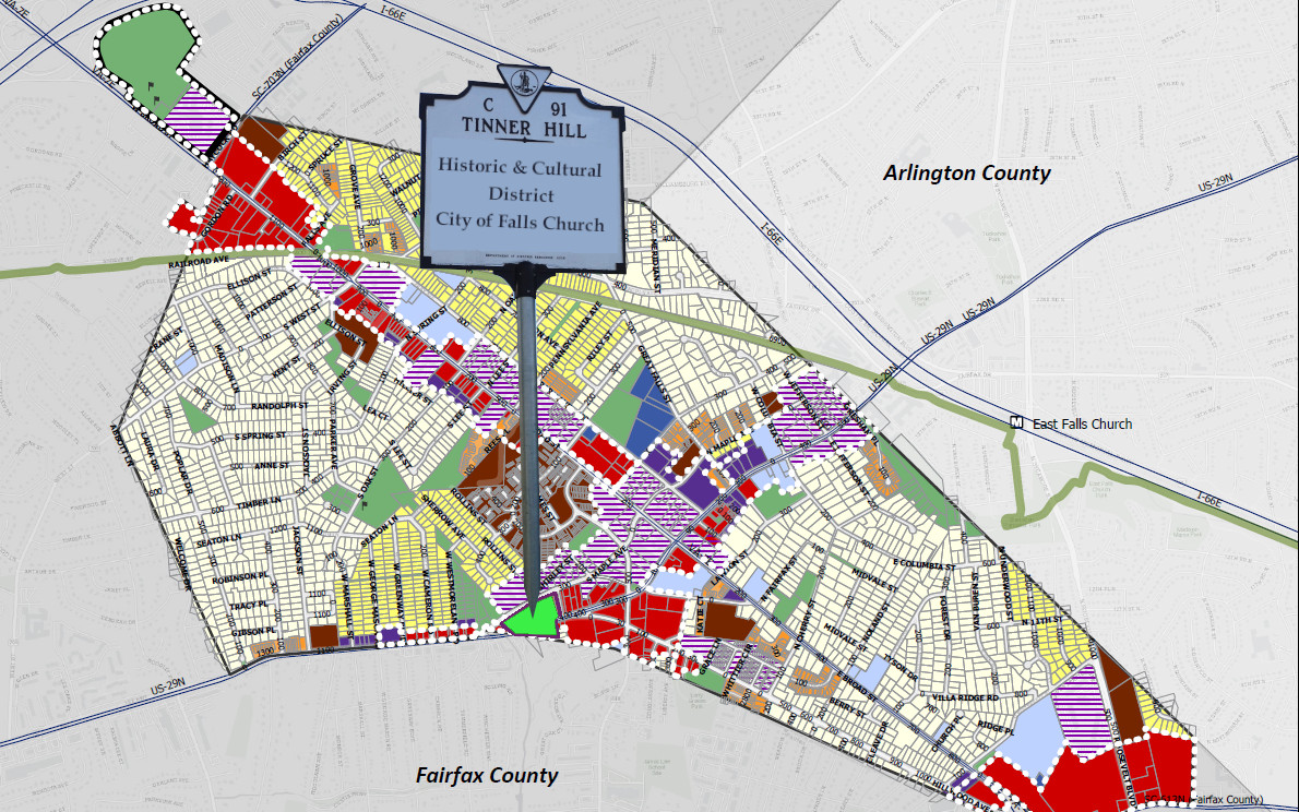 Tinner Hill location in Falls Church Future Plan Map