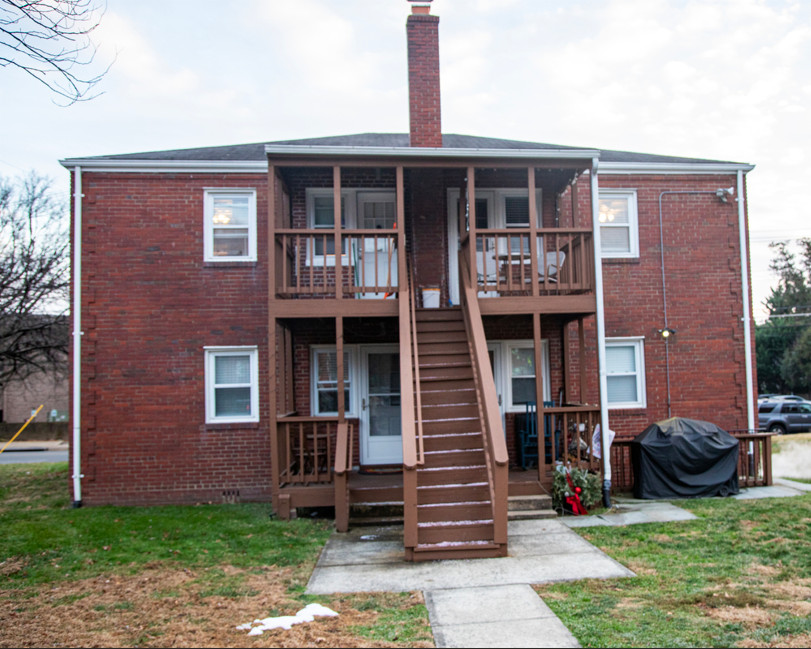 Rear of a Virginia Village quadplex