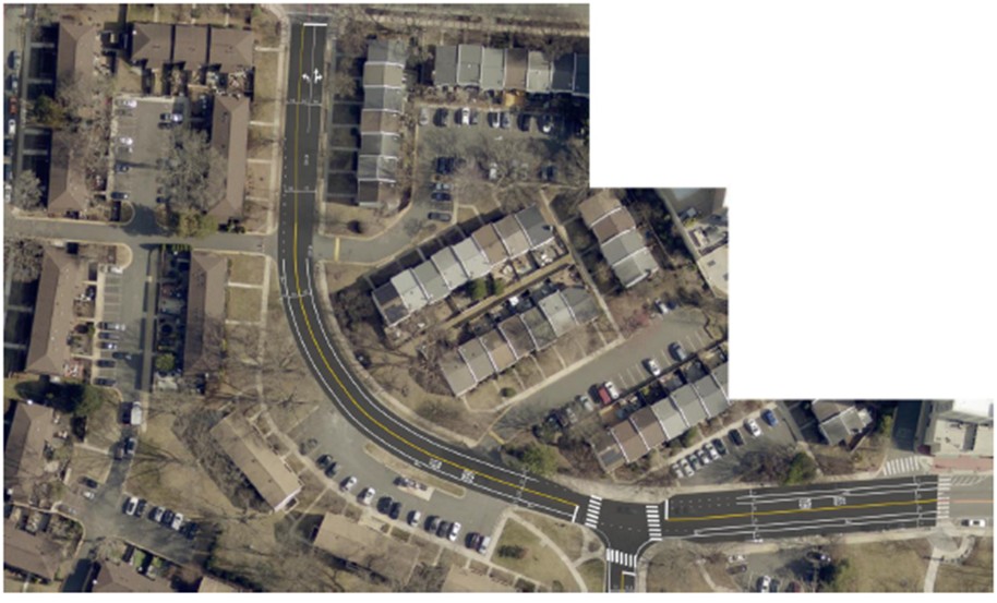 Aerial map of W Annandale roadworks