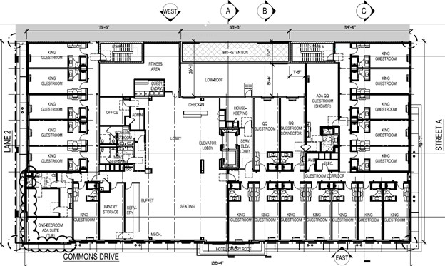 Hotel floor plan level 2