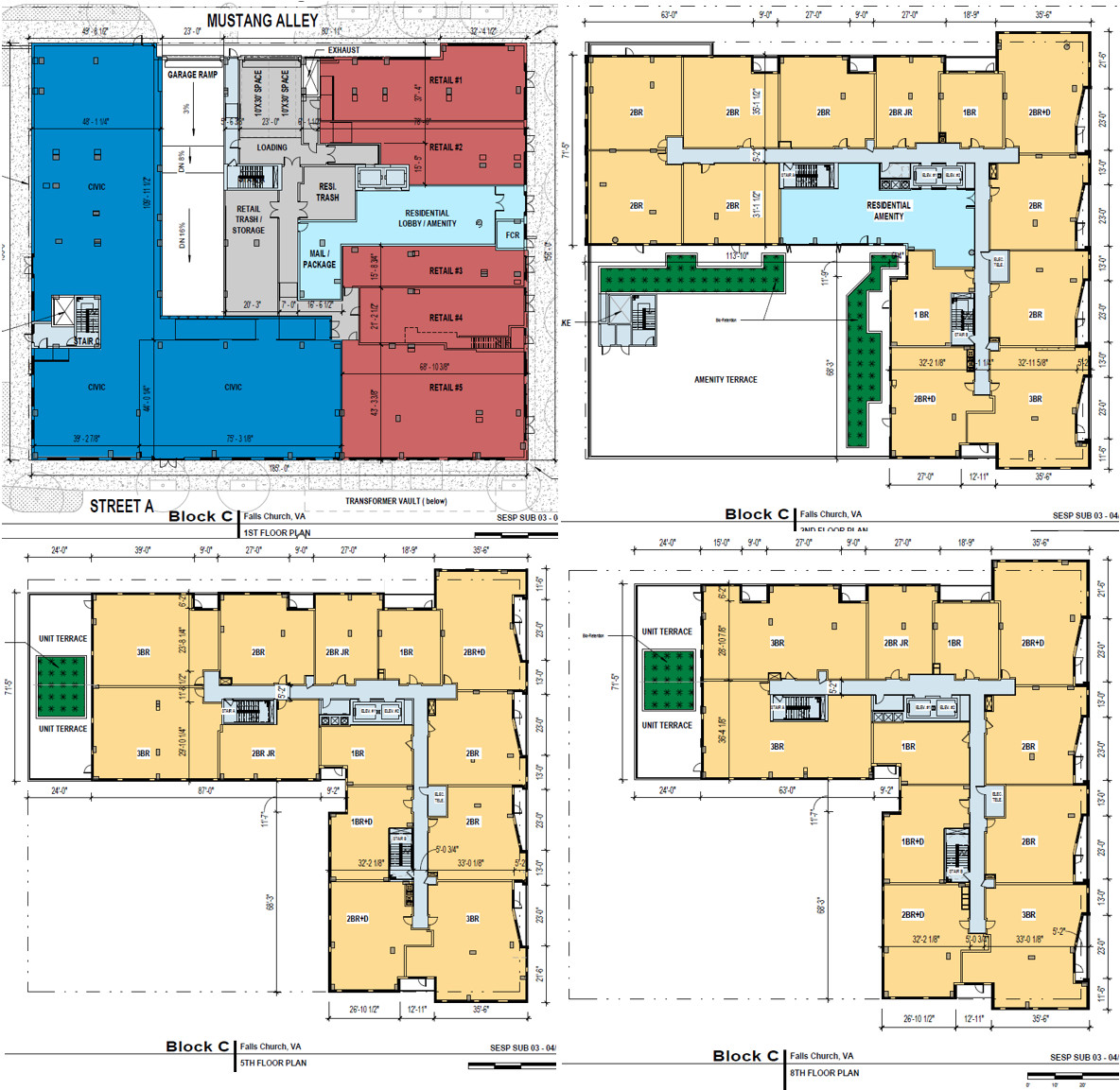 Block C floor plans