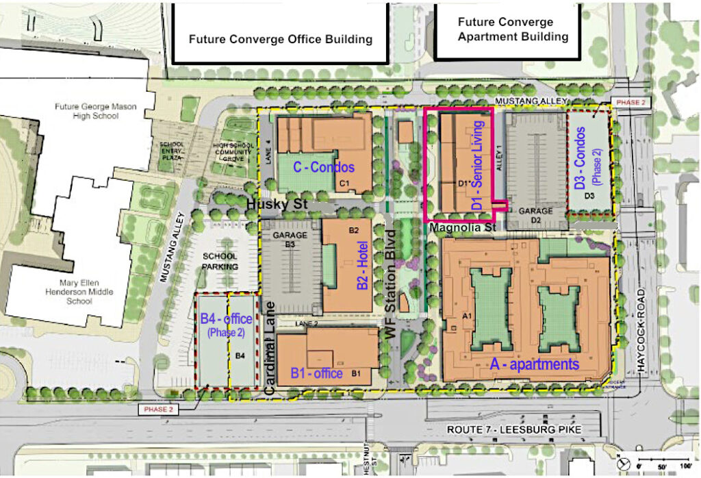 West Falls site plan with streets.