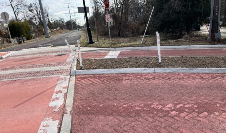Deteriorated W&OD trail crossing