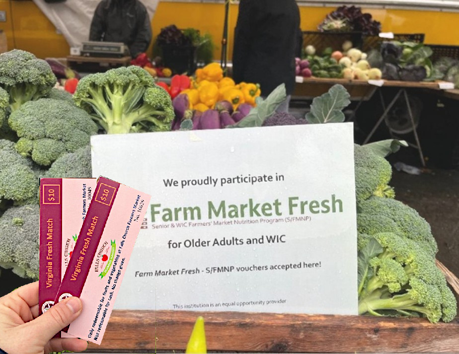 Market fresh coupons and sign.