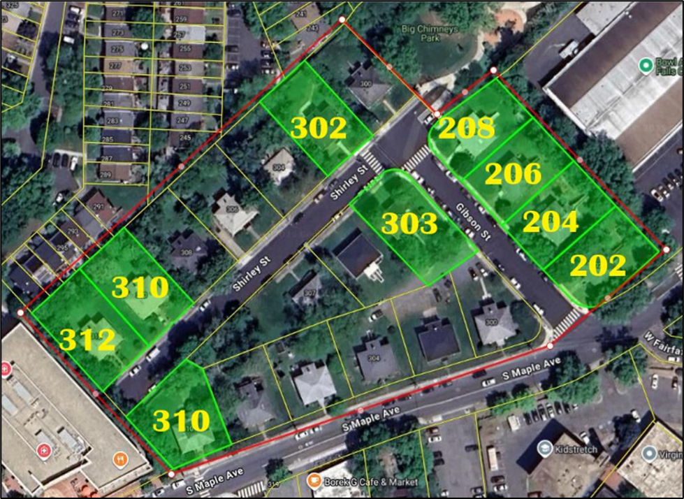 aerial map virginia village